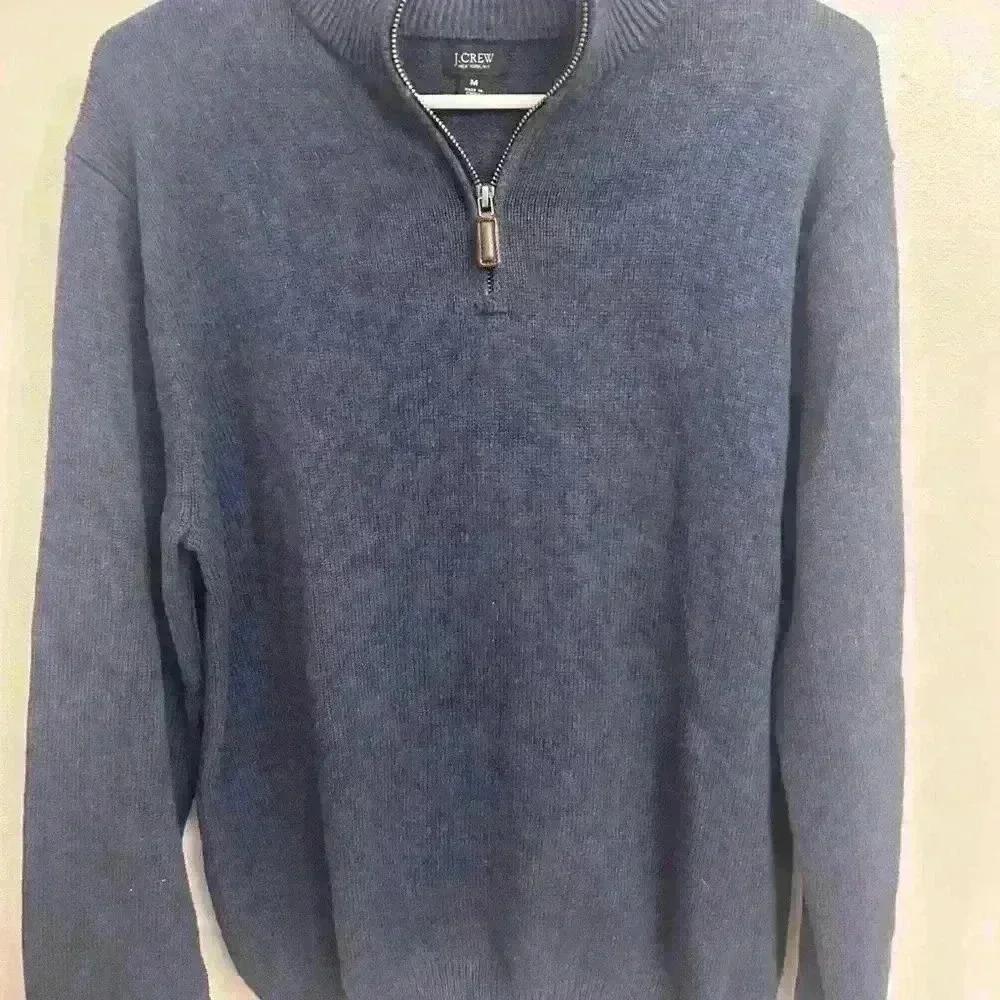 Men's JCrew medium blue 1/4 zip pullover